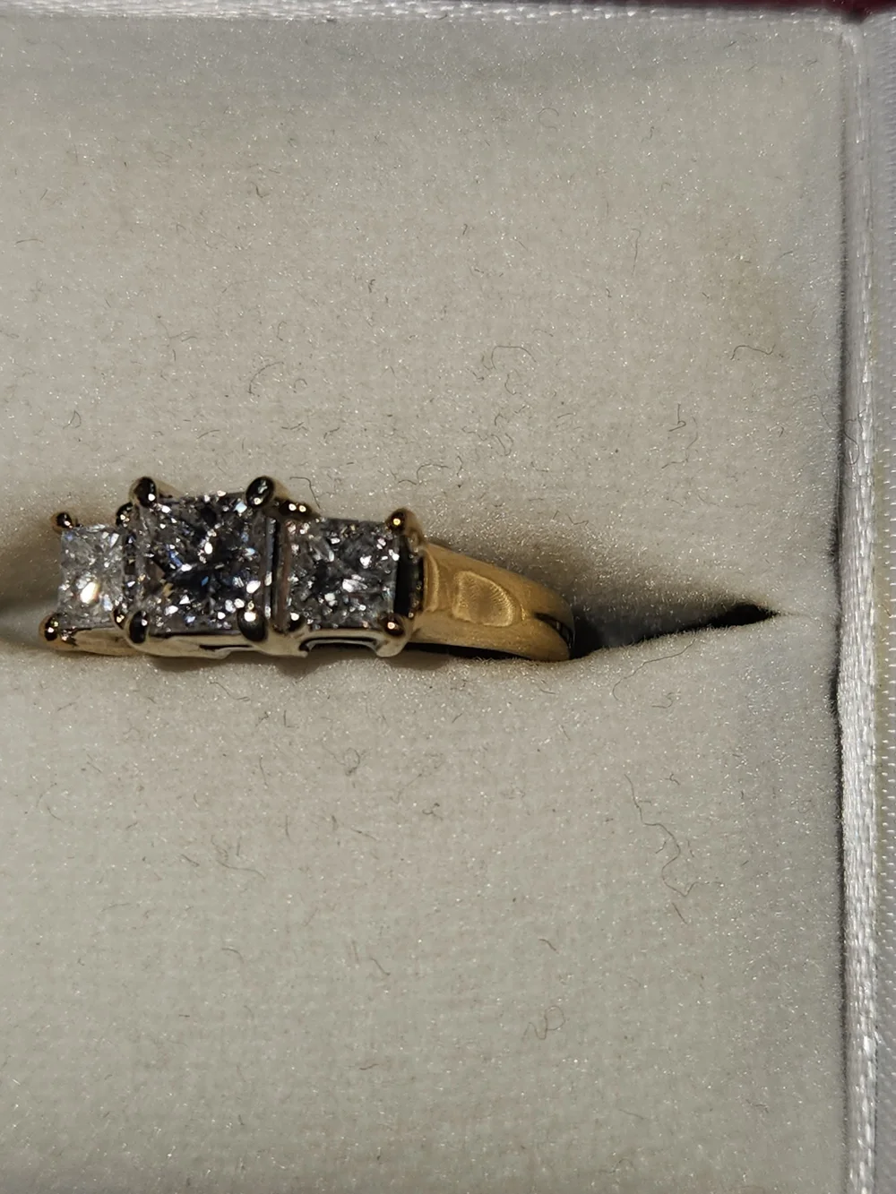 Three-Stone Diamond Anniversary Ring in Yellow Gold